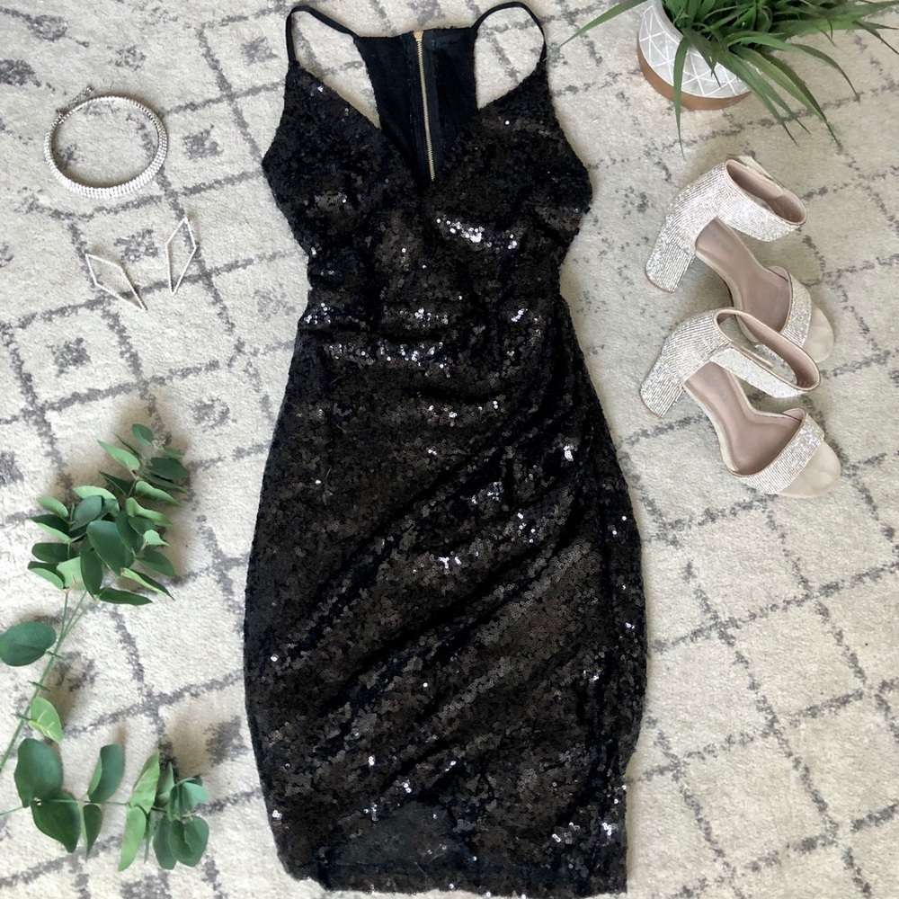 Black sequins dress